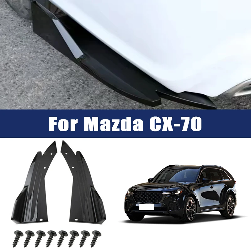 

2pcs Car Rear Bumper Spoiler Lip Carbon Fiber Wing Trim Anti-crash Diffuser Side Skirt Wrap Angle Splitter For Mazda CX-70