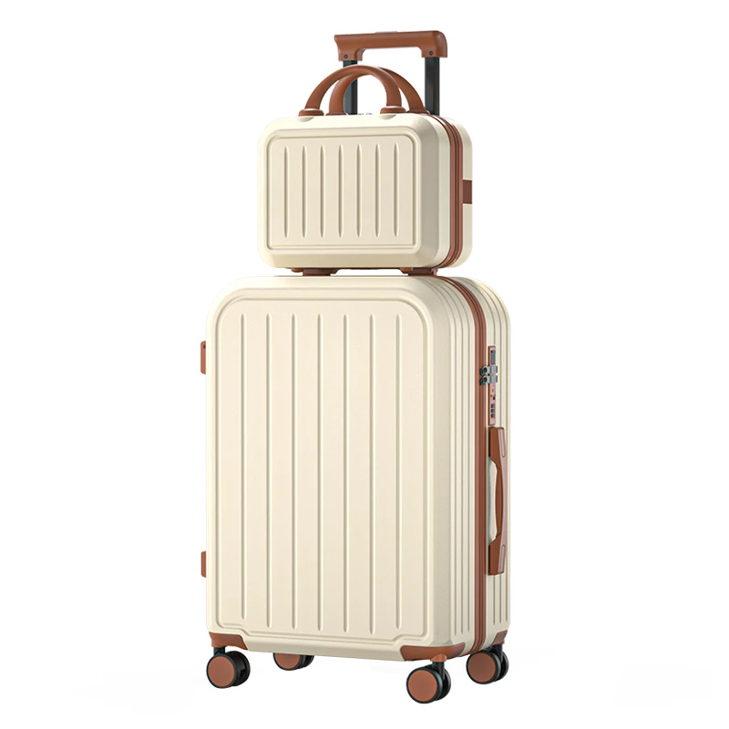 الأمتعة 20 22 24 26 28 بوصة سعة كبيرة حقيبة عربة مع حامل الكأس الأسطوانة حقيبة السفر رحلة عمل حقيبة #6