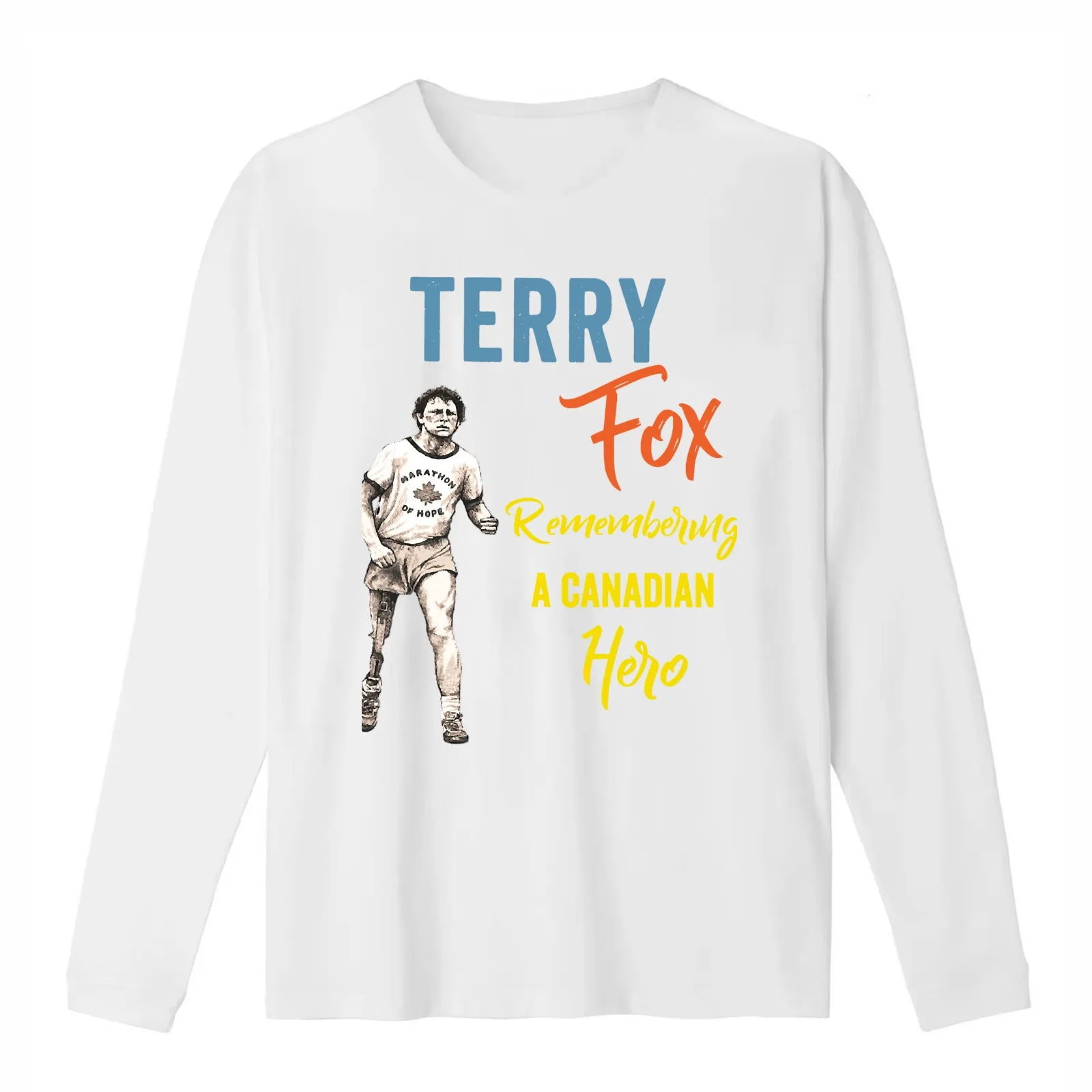 Ontario Terry Boys Girls Terry yellow terry fox,canadian,runner,running,cancer,marathon of hope,80s,1980s T-Shirt 100% Cotton