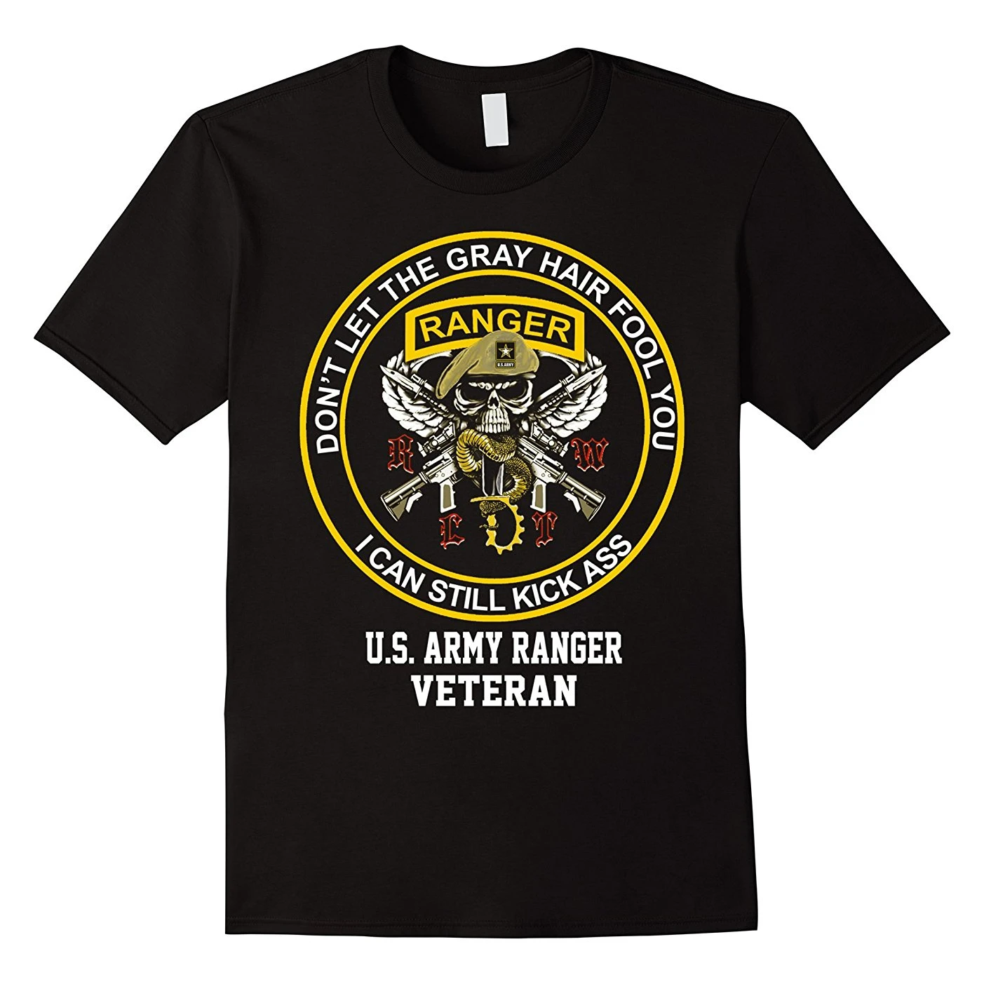 Don't Let The Gray Hair Fool You. US Army Ranger Veteran Gift T-Shirt. Premium Cotton Short Sleeve O-Neck Mens T Shirt New S-3XL