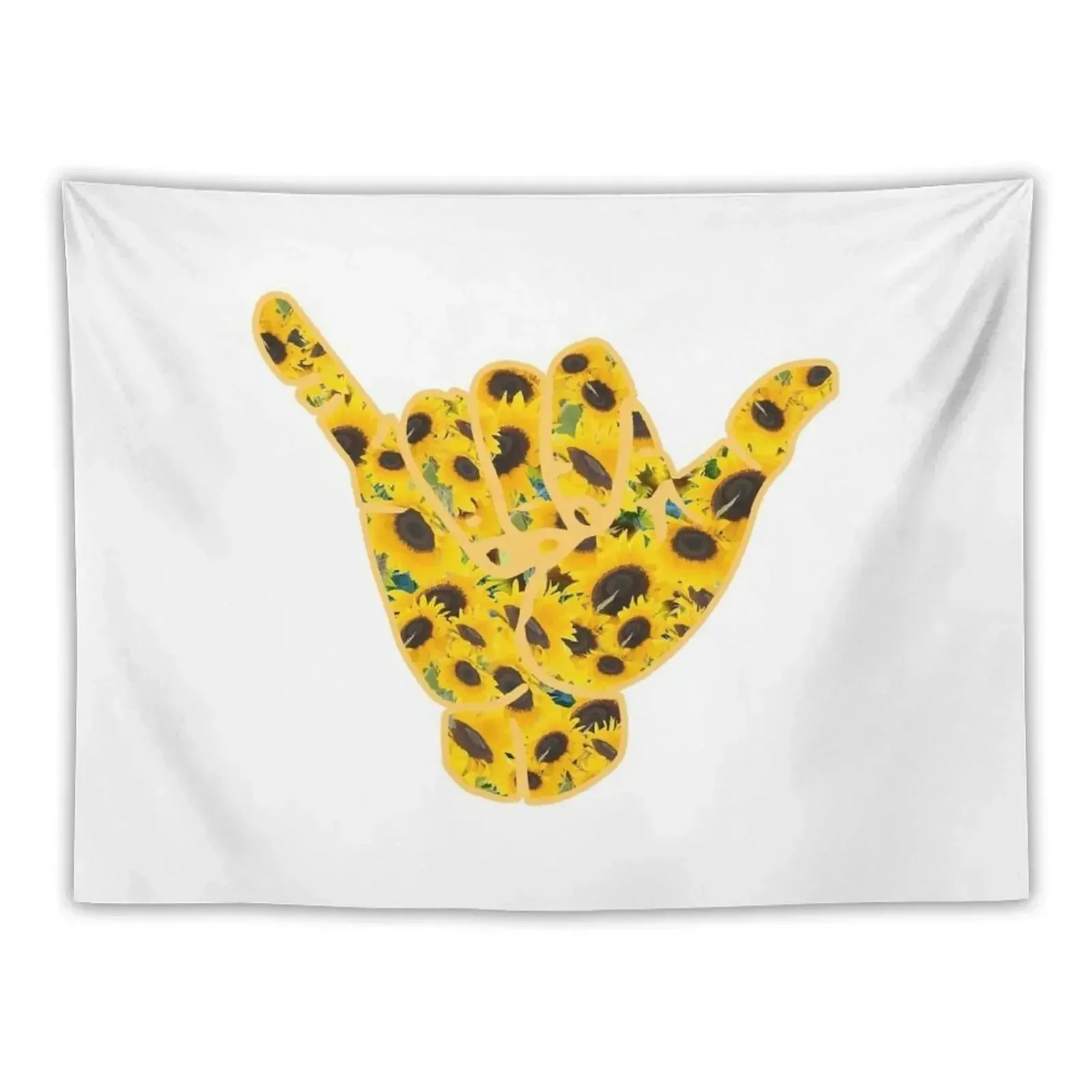 

cowabunga hand - sunflowers Tapestry Wallpaper On The Wall Tapestry