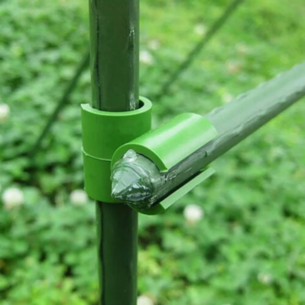50pcs Plant Support Trellis Connector Fixed Cross Clip Stake Clips For Plant Grafting Garden Frame Rod Connector 11mm/16mm/20mm