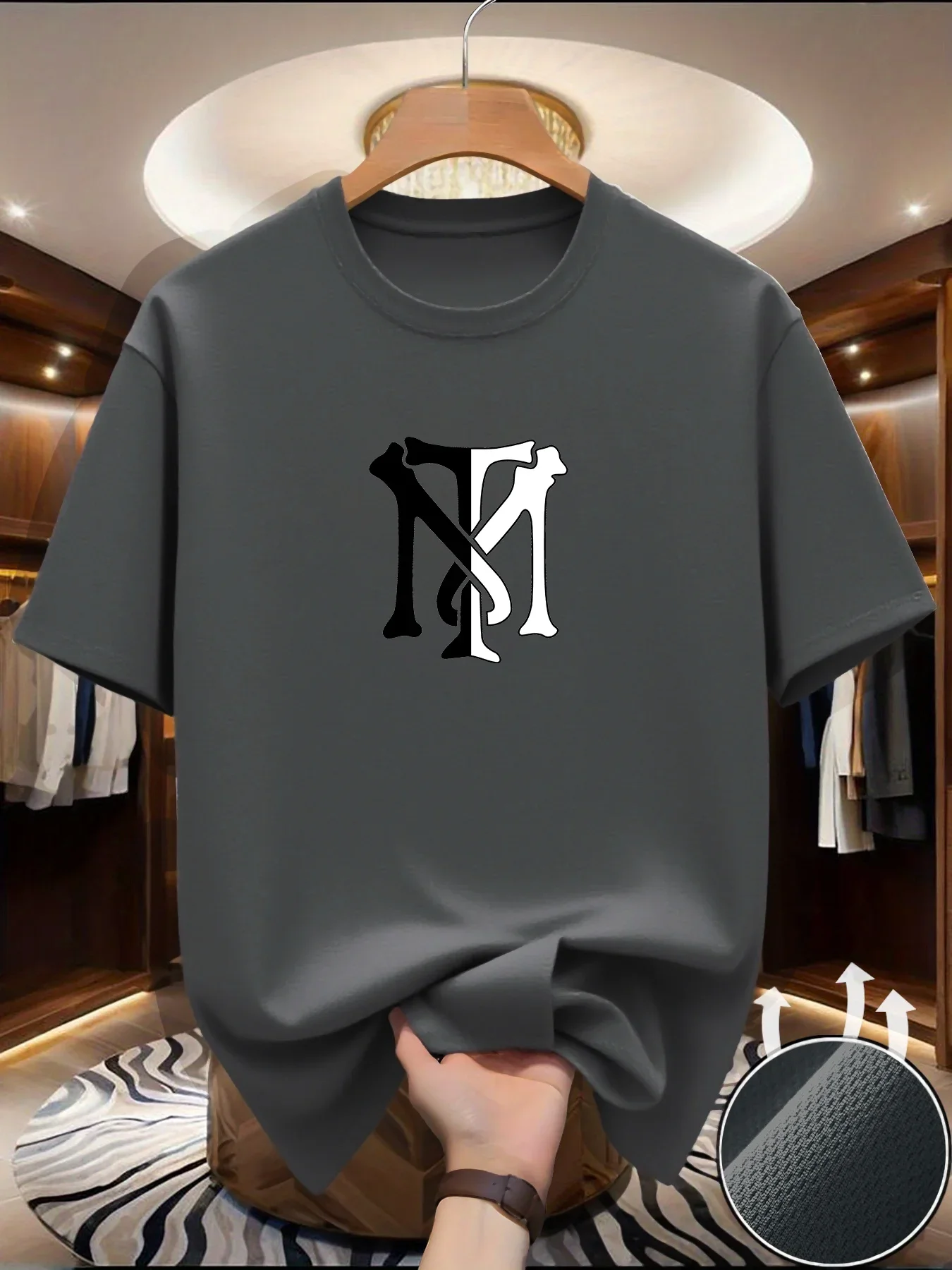 Camiseta Masculina de Corrida 2026 Nova Coleção Primavera/Verão Fina com Estampa de Ossos Cruzados Secagem Rápida Manga Curta Respirável para Fitness e Esportes