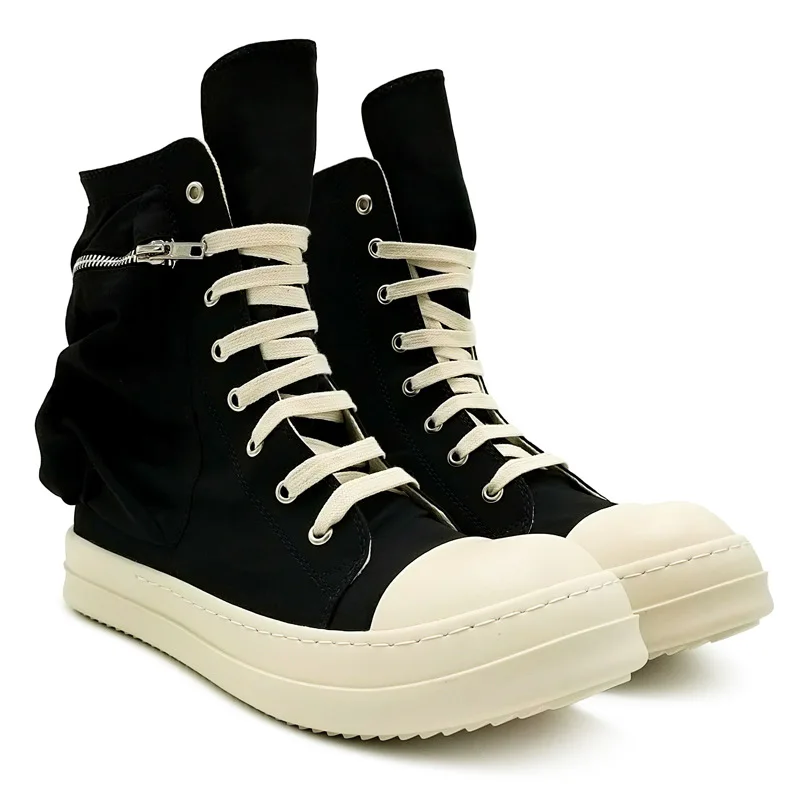 

New Men's and Women's Ro High-top Platform Casual Shoes Designer Round Head Breathable Lace-up Canvas Shoes Luxury Shoes