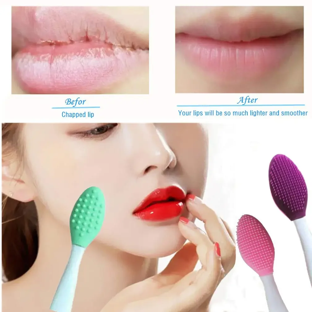 

Pcs Lip Scrub Brush,Lip Scrubber Exfoliator,Silicone Lip Brush Tool Double-Sided Mini Exfoliating Brush For Men Women Lip Lighte