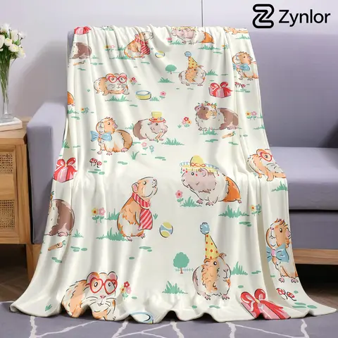 Cute Guinea Pig Ultra Soft Sherpa Fleece Blanket Fluffy Warm Halloween Cozy Throw for Sofa Couch Bedroom Gift All season