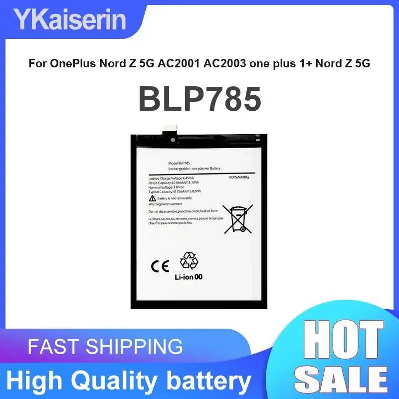 

For Oneplus Nord Z 5G AC2001 AC2003 One Plus 1+ Nord Z 5G BLP785 Fast Shipping 4115mAh Mobile Phone Battery