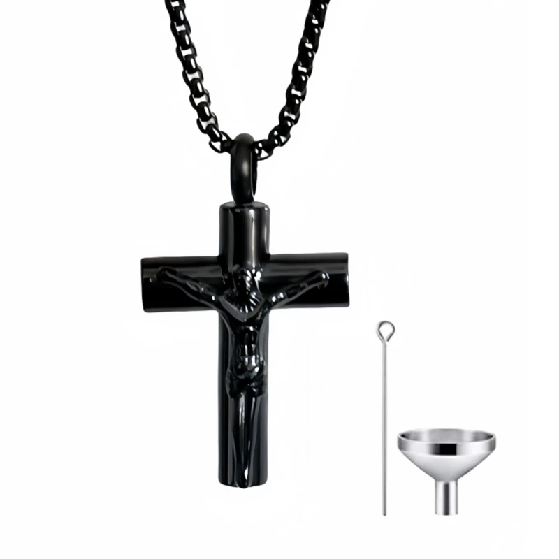 Cylinder Crosses Cremation Urn Necklace Suit Pet Loss Jewelry Bereavement Necklace Dropshipping