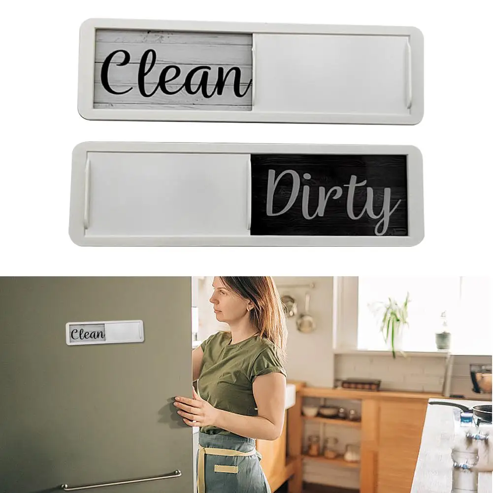 Dishwasher Clean Dirty Magnetic Refrigerator Sticker Acrylic Indicator Hotel Door Sign Sign Decorative Magnet D9S9