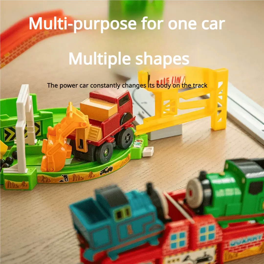 Car Adventure Educational Game Slide Children Electric Quarry Train Track Toy Puzzle Assembly Building Block Set Birthday Gift