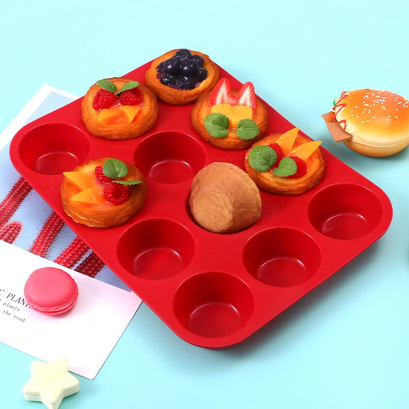

6pcs 12 Cup Silicone Mold Muffin Cupcake Baking Pan Non Stick Dishwasher Microwave Safe Muffins Tray Tin Bakeware Tools