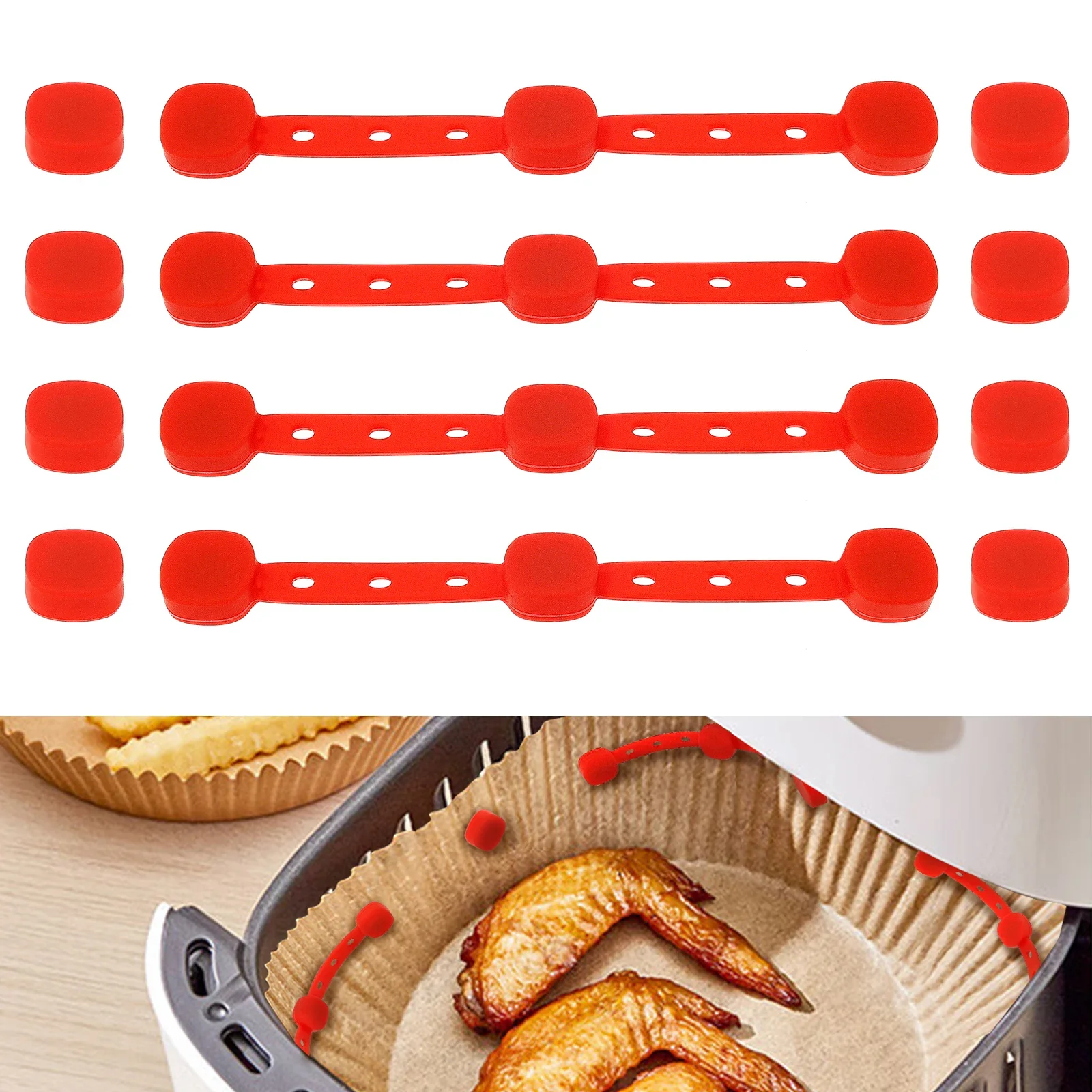 

Air Fryer Magnets for Parchment Paper Silicone Magnet Buckle Air Fryer Accessories Liner Holder Replacement Parts Prevent Paper