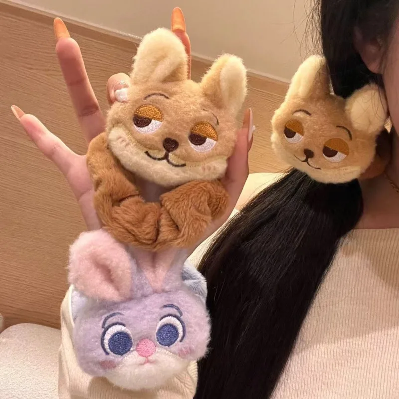 

Disney Zootopia Plush Hair Rope Judy Nick Kawaii Cartoon Anime Rubber Band Elastic Headwear Girl Hair Accessories Children Gift