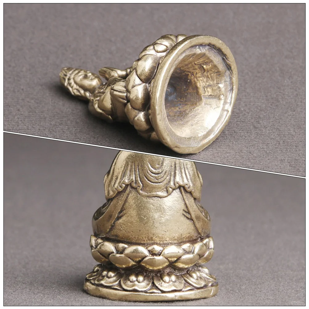 

Brass Buddha Statue Vintage Desktop Decoration Home Office Decorative Ornament Counter- for Living Room Study