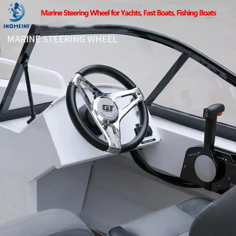 

Marine Steering Wheel for Yachts, Fast Boats Rudder Fishing Boats Sea Front Operation, External Machinery, Hanging Up Bridge