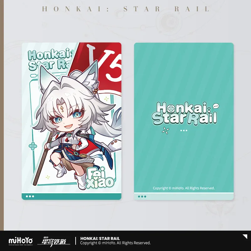 miHoYo Official Game Honkai Star Rail Q-version illustration Laser Collection Card Jiao qiu Feixiao Moze Ornament Cosplay Gifts