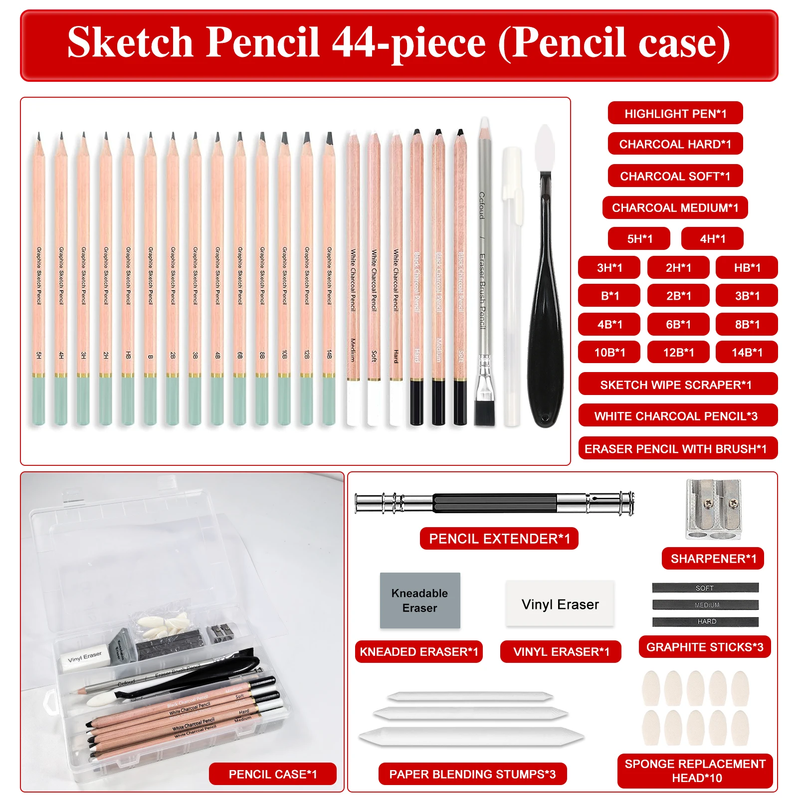 Ensemble de dessin 14/18/29/38 - Sketching Charcoal Set avis et prix