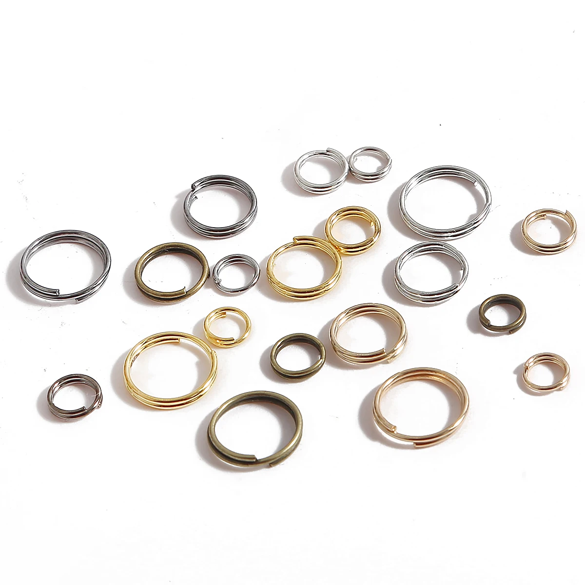 200-500Pcs 5 6 8 10mm Metal Double Loops Open Jump Rings Split Ring Connector For Jewelry Making Findings DIY Bracelet Earrings