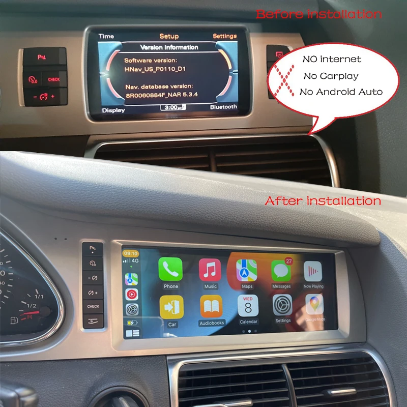 Autotop Android 12 8G+128G Car Radio For Audi Q7 2005-2015 Wireless Carplay GPS Navigation Multimedia Player 10.25\