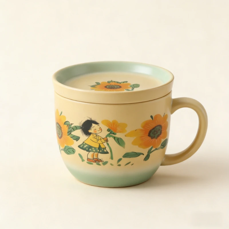 

Новая Изысканная Керамическая Чашка-Кружка для Лапши Быстрого Приготовления, Молока, Чая, Кофе, с Подглазурной Росписью, для Офиса, в Роскошном Ретро-Стиле, для Ежедневного Использования