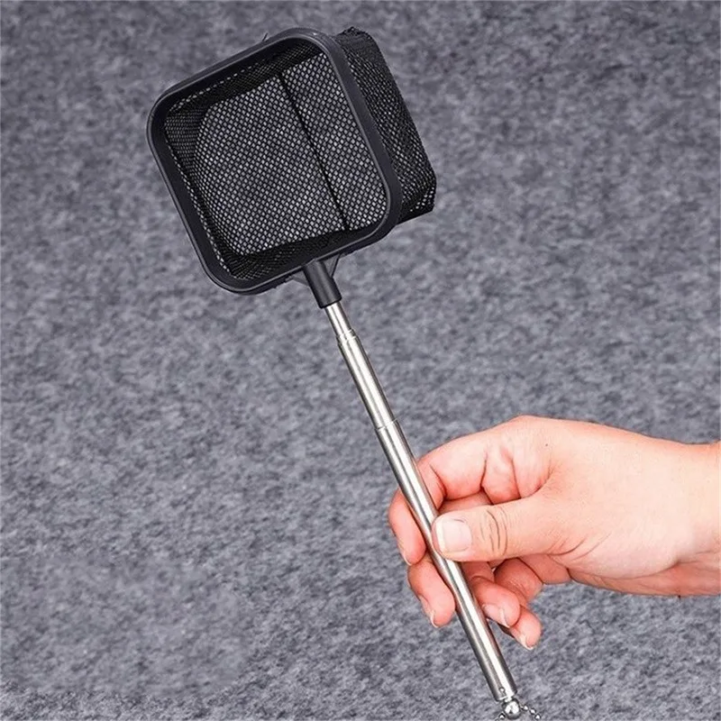 شبكة صيد السمك من الفولاذ المقاوم للصدأ قابلة للسحب، شبكات صيد الروبيان الصغيرة، ملحقات الأسماك لأداة تنظيف خزان الأسماك #3