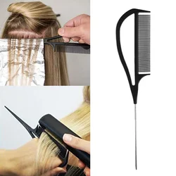 2PCS Metal Pin Tail Comb Rat for Styling Teasing Wide Tooth Pick Stylist Braiding