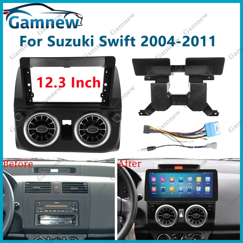 9 or 12.3 Inch Car Frame Fascia Adapter Android Radio Dash Fitting Panel Kitr For Suzuki Swift 2004-2010