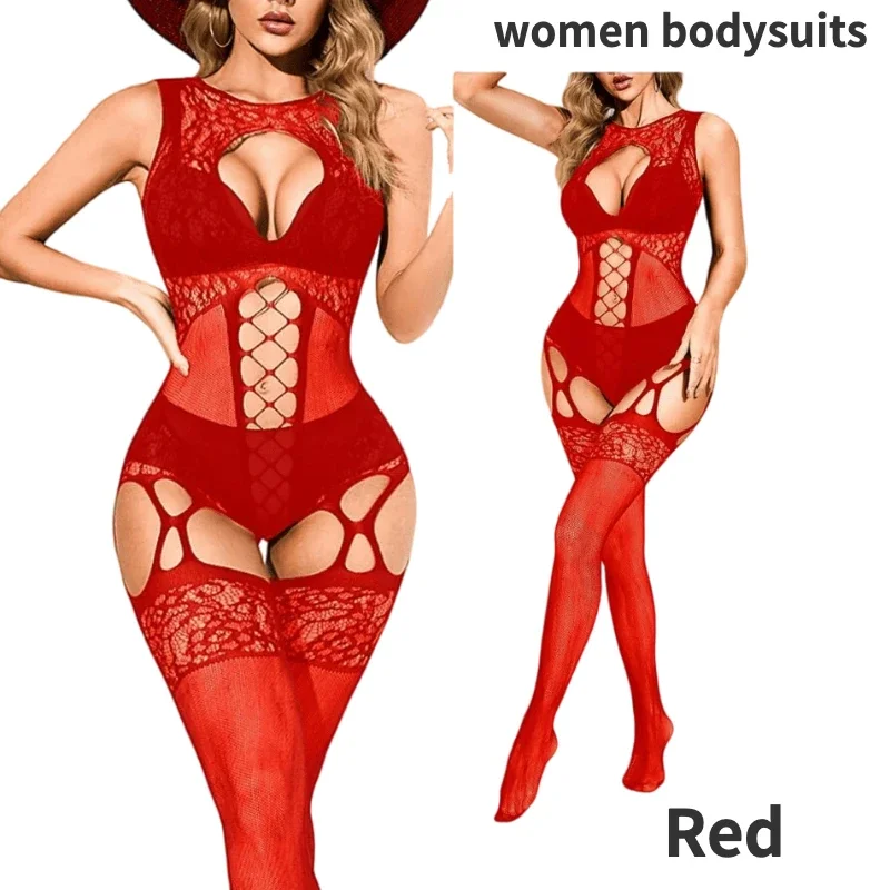 

Women Elegant Bodysuits Sexy Nightwear XIANGSHANGIRL Lady Lingerie Fishnet Pantyhose Sleepwear for Bride Wife Gifts New Teddies