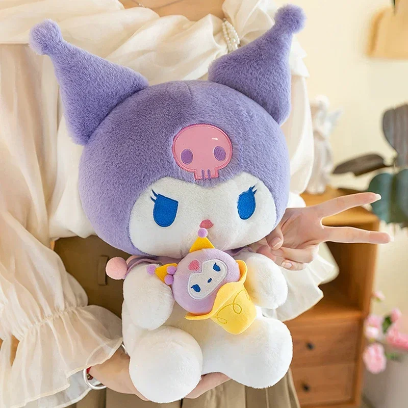 Sanrio kuromi brinquedos de pelúcia kawaii anime plushie bonecas sorvete roxo 40-100cm travesseiros de pelúcia macios presentes de natal para crianças