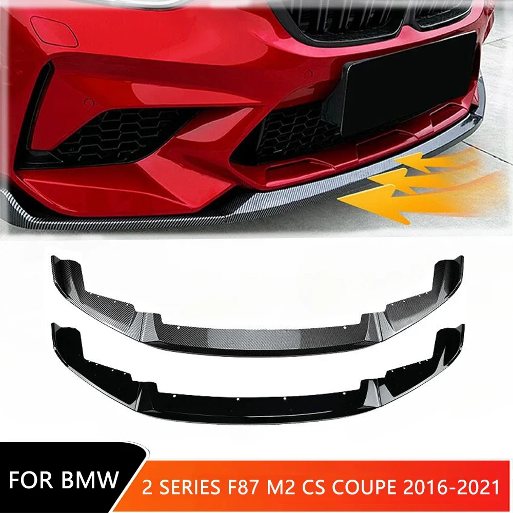 Front Bumper Lip Spoiler Splitter for BMW 2 Series F87 M2 CS Coupe 2016-2021 Car Front Shovel Carbon Fibre Canard Body Kits