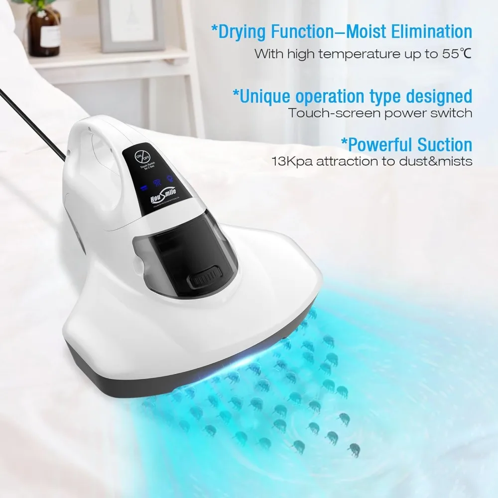 Mattress Vacuum Cleaner with Roller Brush Corded,13KPa, UV Handheld Vacuum Effectively Clean Up Bed, Pillows, Sofas, Carpets