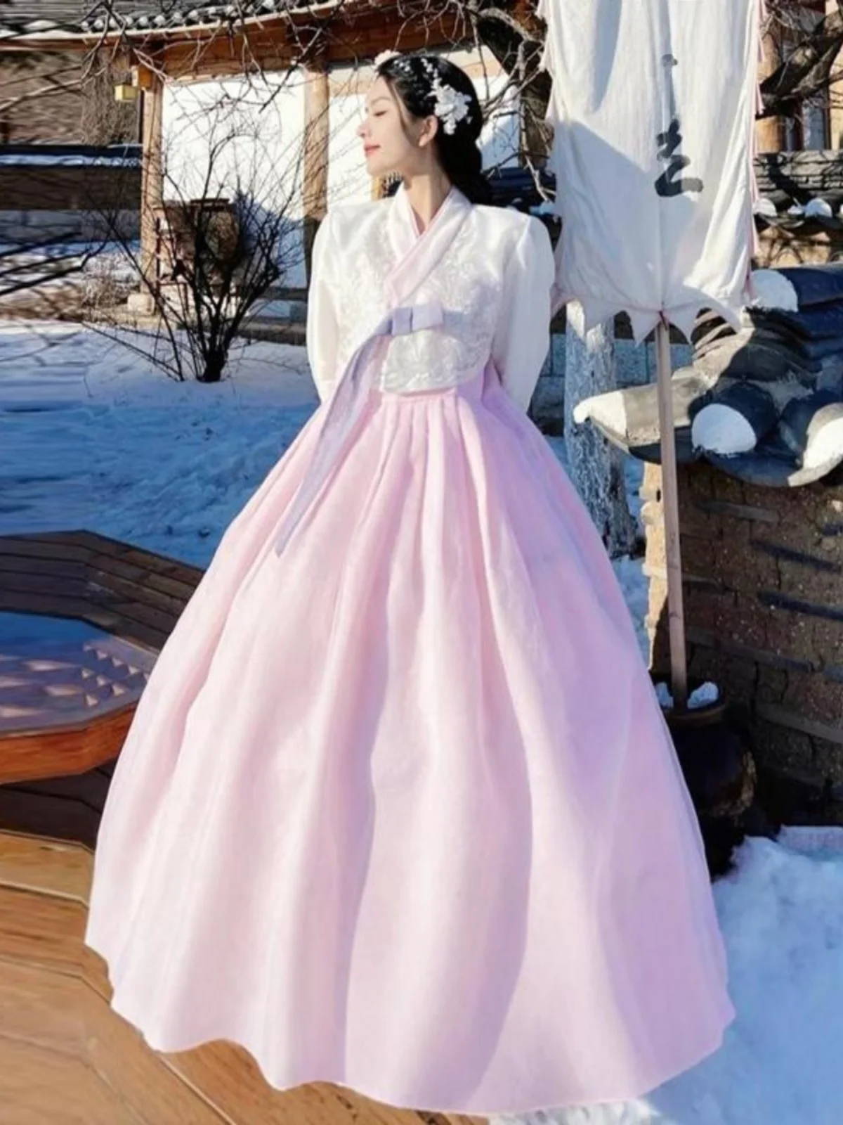 

Traditional Korean Hanbok Dance Costume Women's Ethnic Stage Performance Clothing Photoaphy Portrait Ancient Chinese Dr