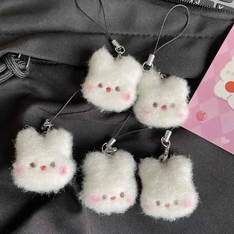 5/50Pcs Lovely Plush Rabbit Keychains for Phone Bag Backpack Strap Key Chains Pendants for Women Girls Soft Cute Plush Bunny