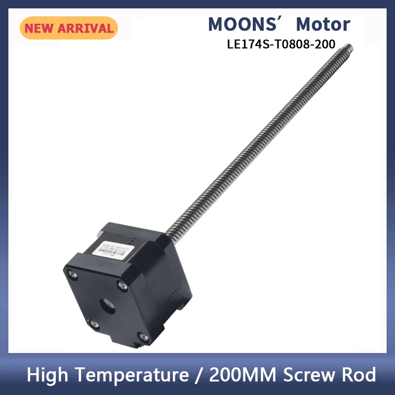 

MOONS Lead Screw Motor LE174S-T0808-200 Nema 17 42 Stepper Motor with 200MM Screw Rod High Temperature For 3D printer Voron 0.1