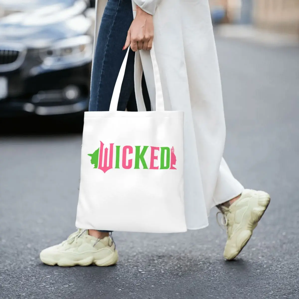 

Wicked For Good Canvas Tote Bag Aesthetic Large Capacity Movie Fashion Bag for Unisex