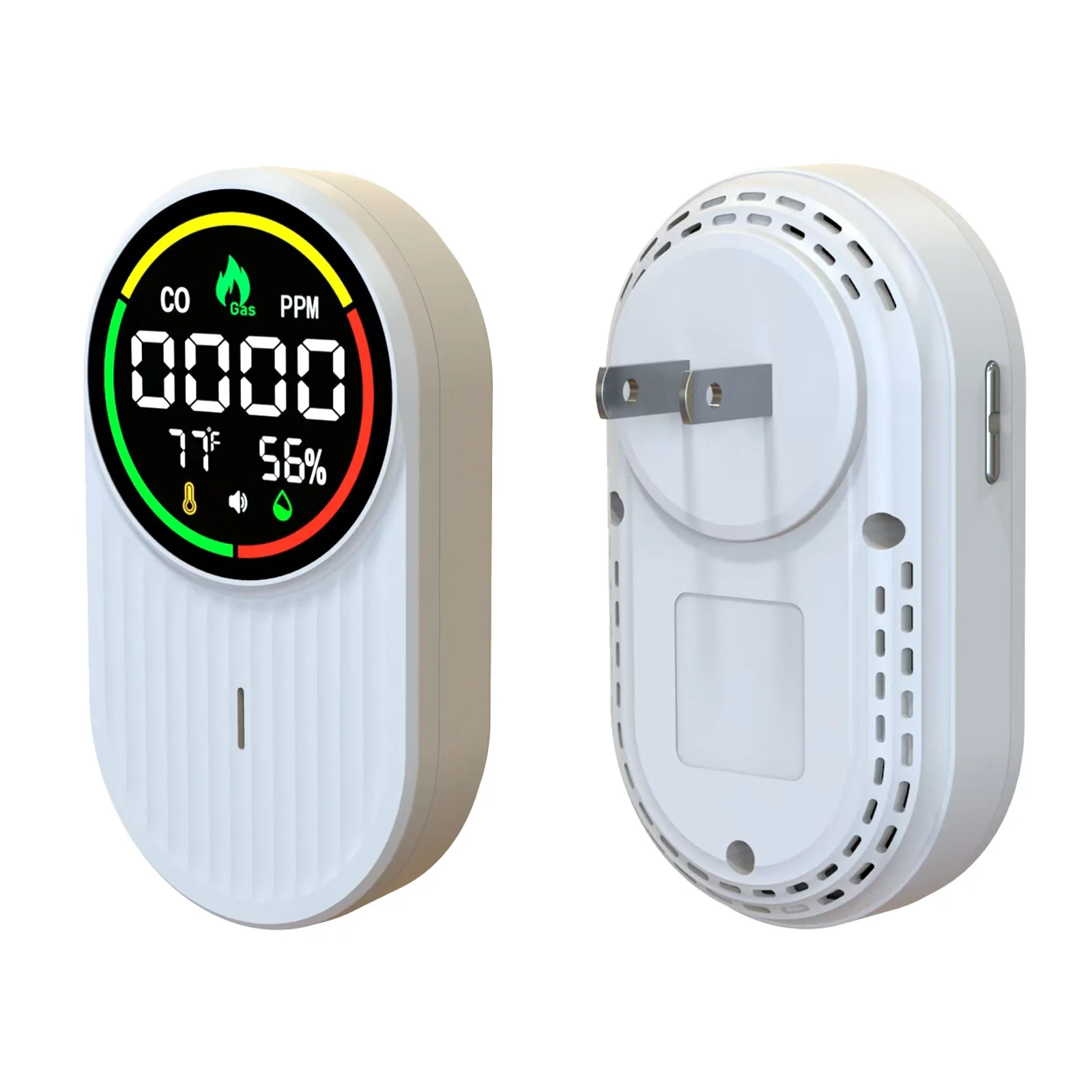 Carbon Monoxide Detector RV CO Combustible Gas Detector Household Wall Plug Temperature and Humidity 4-in-1 Detector