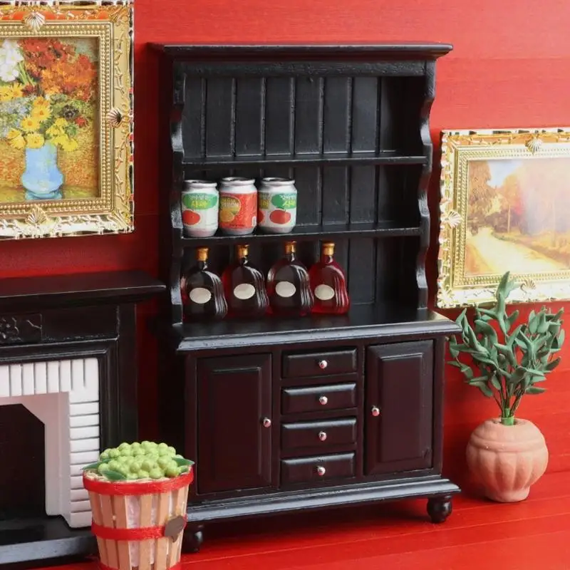 

1:12 Scale Miniature Wooden Drawer Storage Cabinet For Doll House Scene Decoration And Model Craft Project Display 24BE