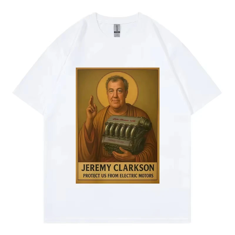 Jeremy Clarkson Protect Us From Electric Motors T-shirt Top Gear Funny Meme Graphic T Shirt Unisex Casual Fashion Loose T-shirts