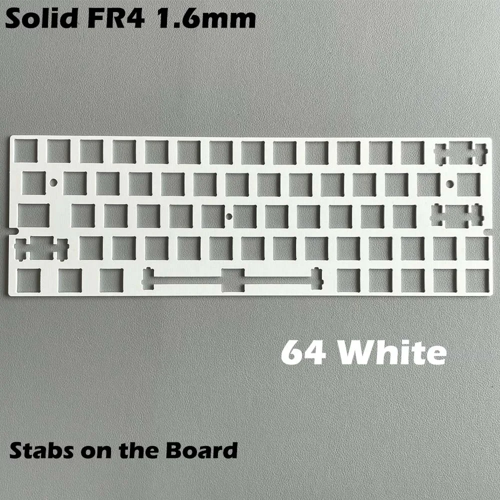 Customized Mechanical Keyboard GH60 61 64 Layout Solid White/Black FR4 Plate PCB-Mouted or Plate-mounted Plate