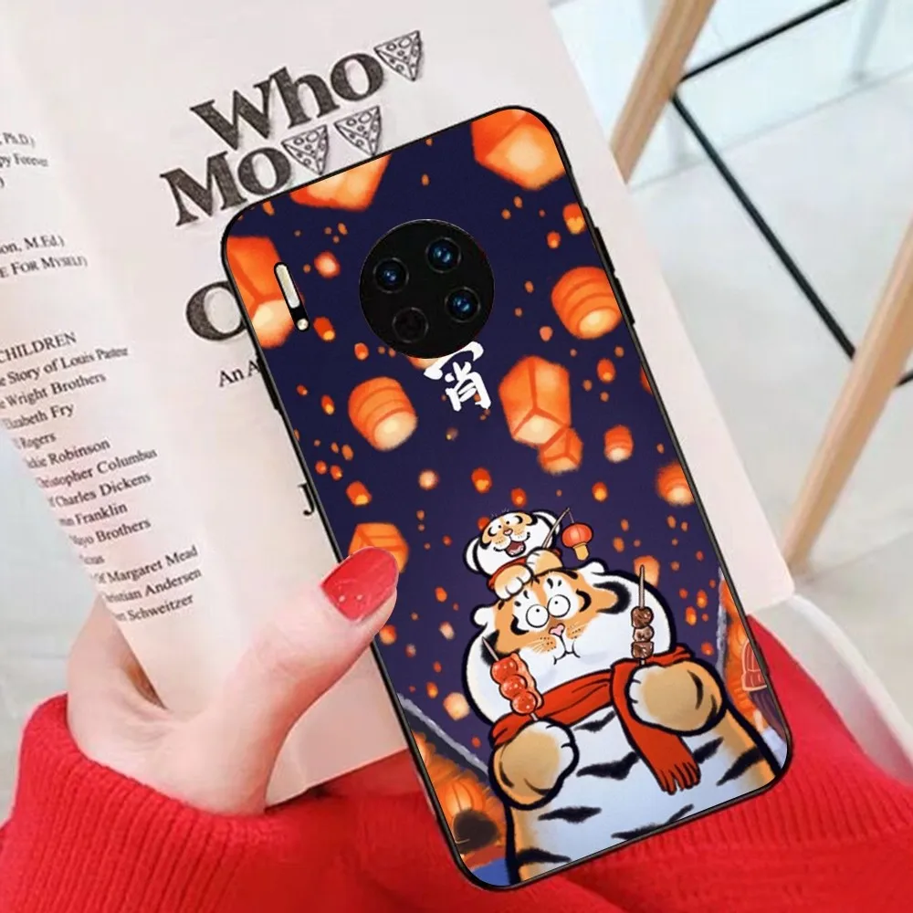 Cartoon Fat Tiger Phone Case For Huawei Mate 10 20 30 40 50 lite pro Nova 3 3i 5 6 SE 7 pro 7SE