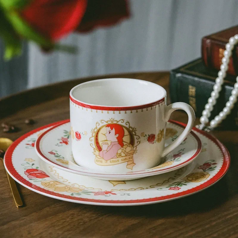 

European Style Retro Hand-painted Ceramic Coffee Cup and Plate Set Afternoon Tea Dessert Plate Santa Claus Cup