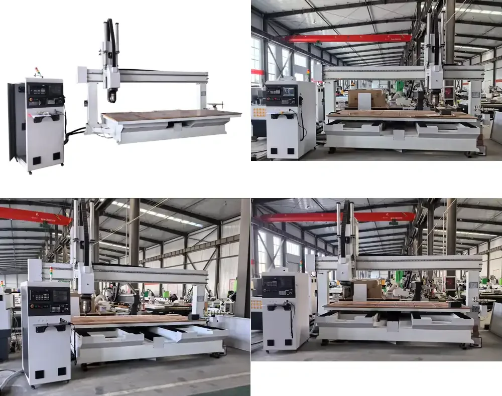 High-precision Woodworking Carving, Five-axis Linkage CNC Router, 3D Wood Carving with Vacuum Adsorption Worktable
