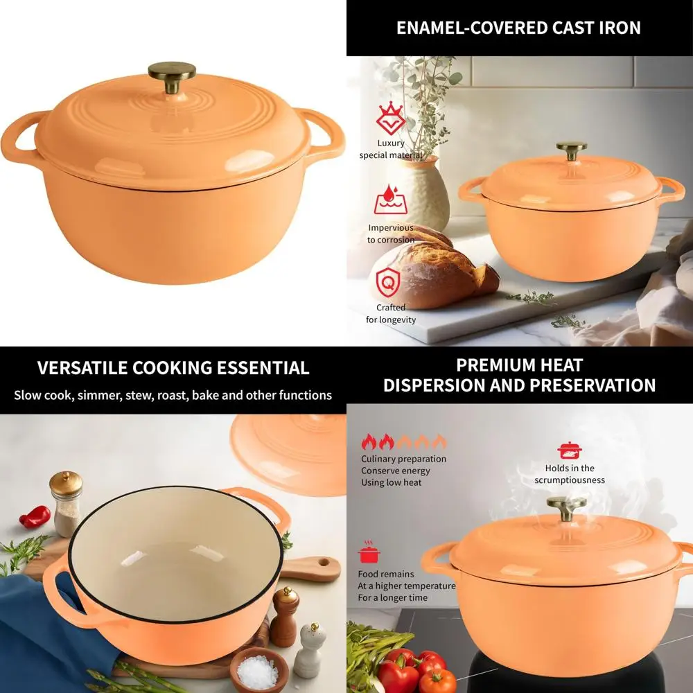 

Non-Stick 2-Quart Oval Cast Iron Dutch Oven for Bread Baking - Ideal for Sourdough, Loaf and More