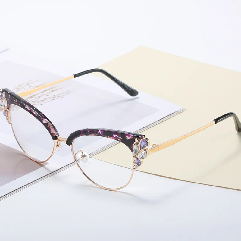Gafas de bloqueo de luz azul para hombres y mujeres, Marcos ópticos de ojo de gato Retro, lentes transparentes, gafas de lectura graduadas
