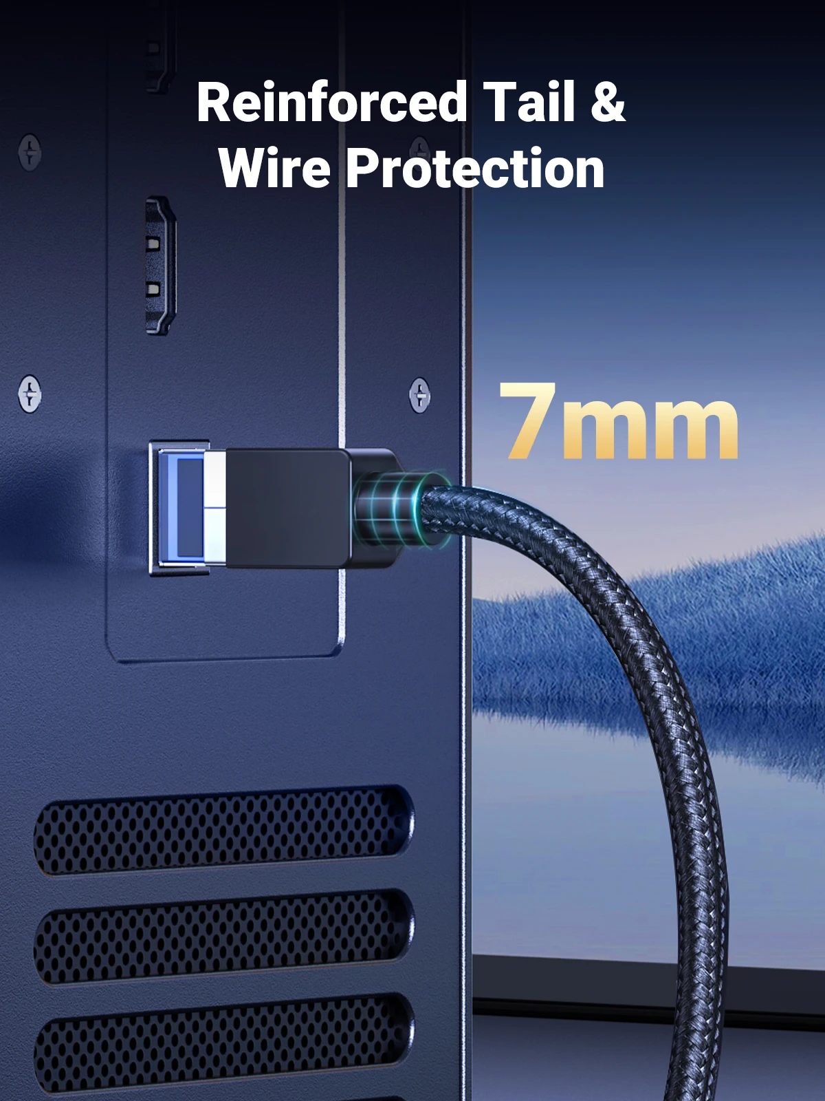 كابل UGREEN CAT 8 إيثرنت عالي السرعة مضفر 40 جيجابت في الثانية 2000 ميجا هرتز شبكة Lan Cord RJ45 محمي داخلي لجهاز التوجيه PC PS5 Modem Xbox