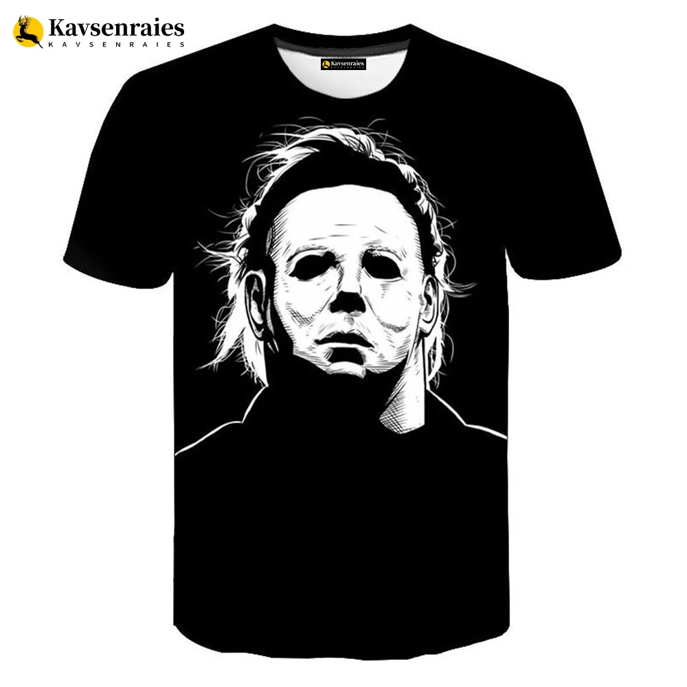 Halloween Michael Myers 3D Printed T-shirt Men Women Summer Fashion Casual Short Sleeve Cool T Shirt Streetwear Oversized Tops