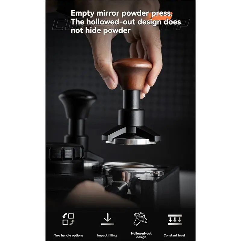 AB42-Auto-Leveling Calibrated Coffee Tamper With Stainless Steel Ripple Base Espresso Tamper Spring Load Tool