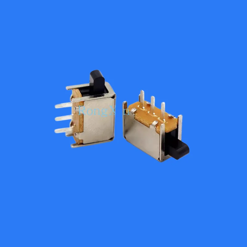 100pcs/ PS-12F03 key switch 3-pin lockless square straight key switch radio audio amplifier key switch