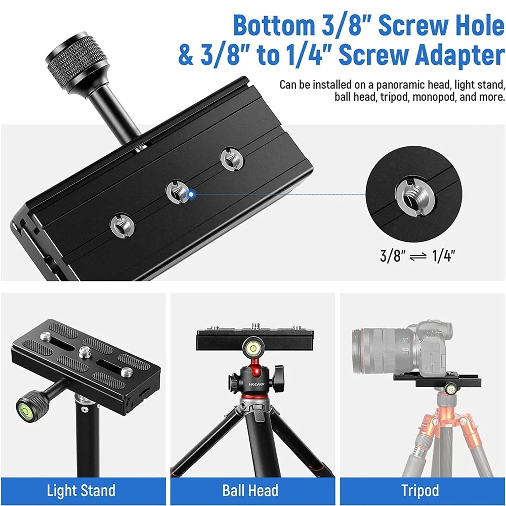 BEXIN QR120 كاميرا المشبك عدسة دعم الإفراج السريع لوحة طويلة المشبك جبل قوس محول كليب ل Arca ترايبود الكرة