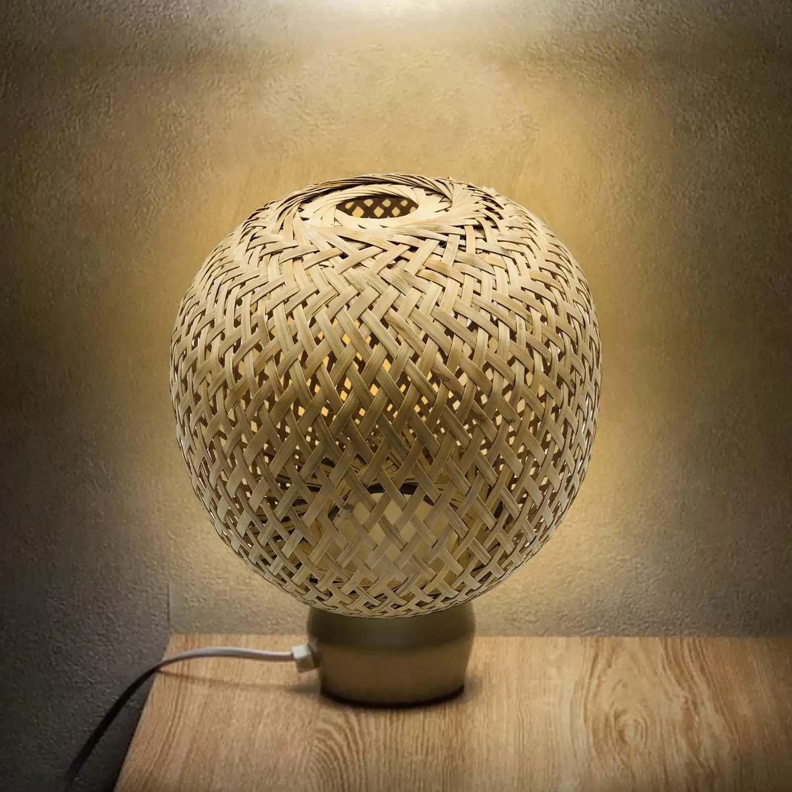 Pendant Light Cover Ceiling Light Fixture Chandelier Decors Fitting Droplight Handwoven Bamboo Lamp Shade for Dorm Fireplace